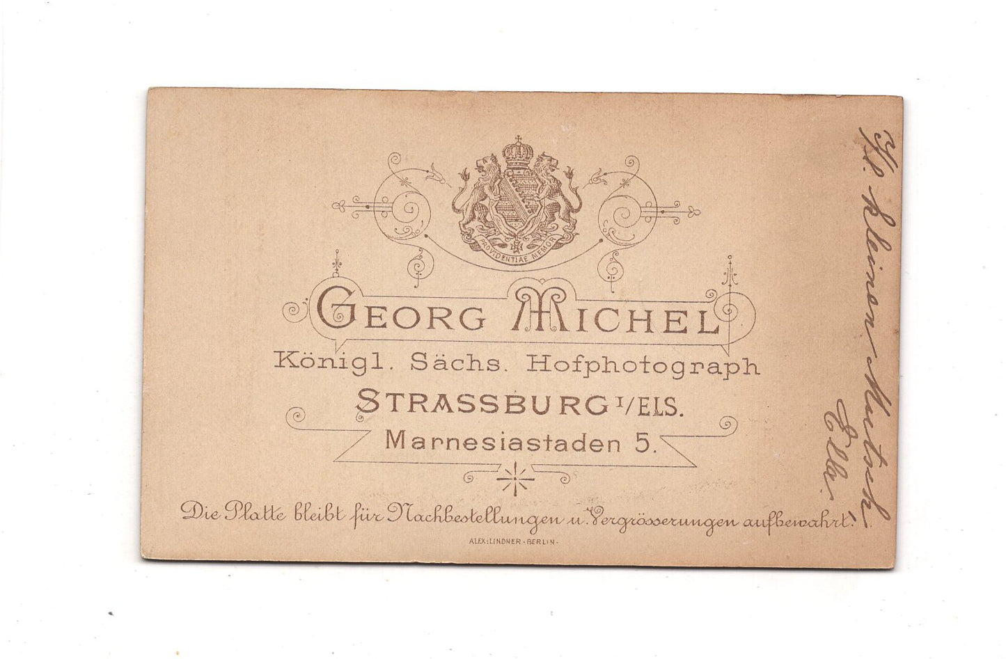 Fotografie Damenportrait mit Widmung - Straßburg 1890er