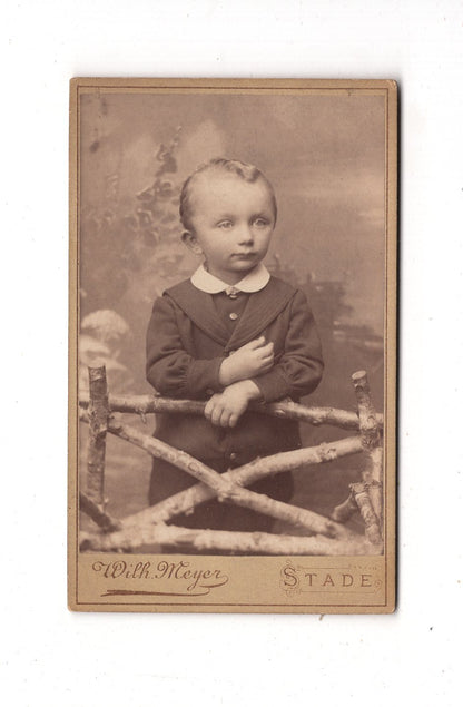 Fotografie Niedlicher kleiner Junge - Stade 1880er / CDV M1-16