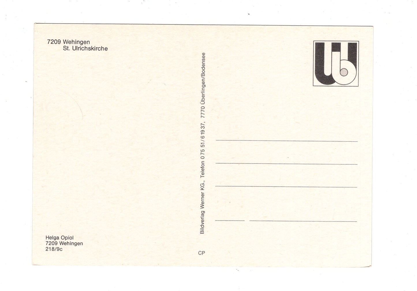 Ansichtskarte Wehingen / St. Ulrichskirche / H1-63