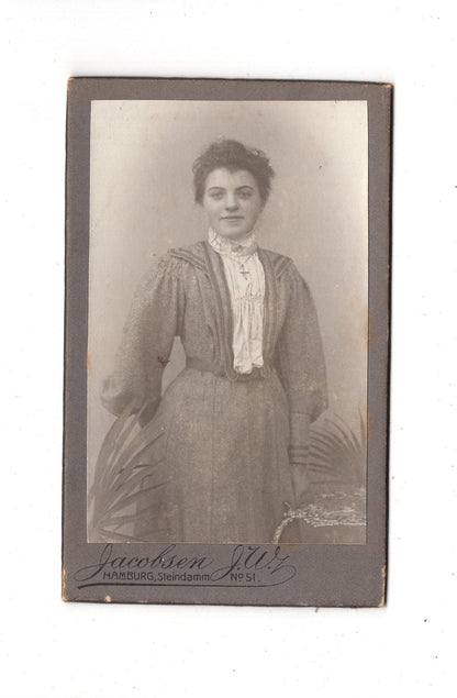 Fotografie Feine Dame / benannt - Hamburg 1900er / CDV L1-34