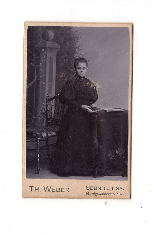 Fotografie Feines junges Mädchen - Sebnitz um 1900 / CDV M1-36