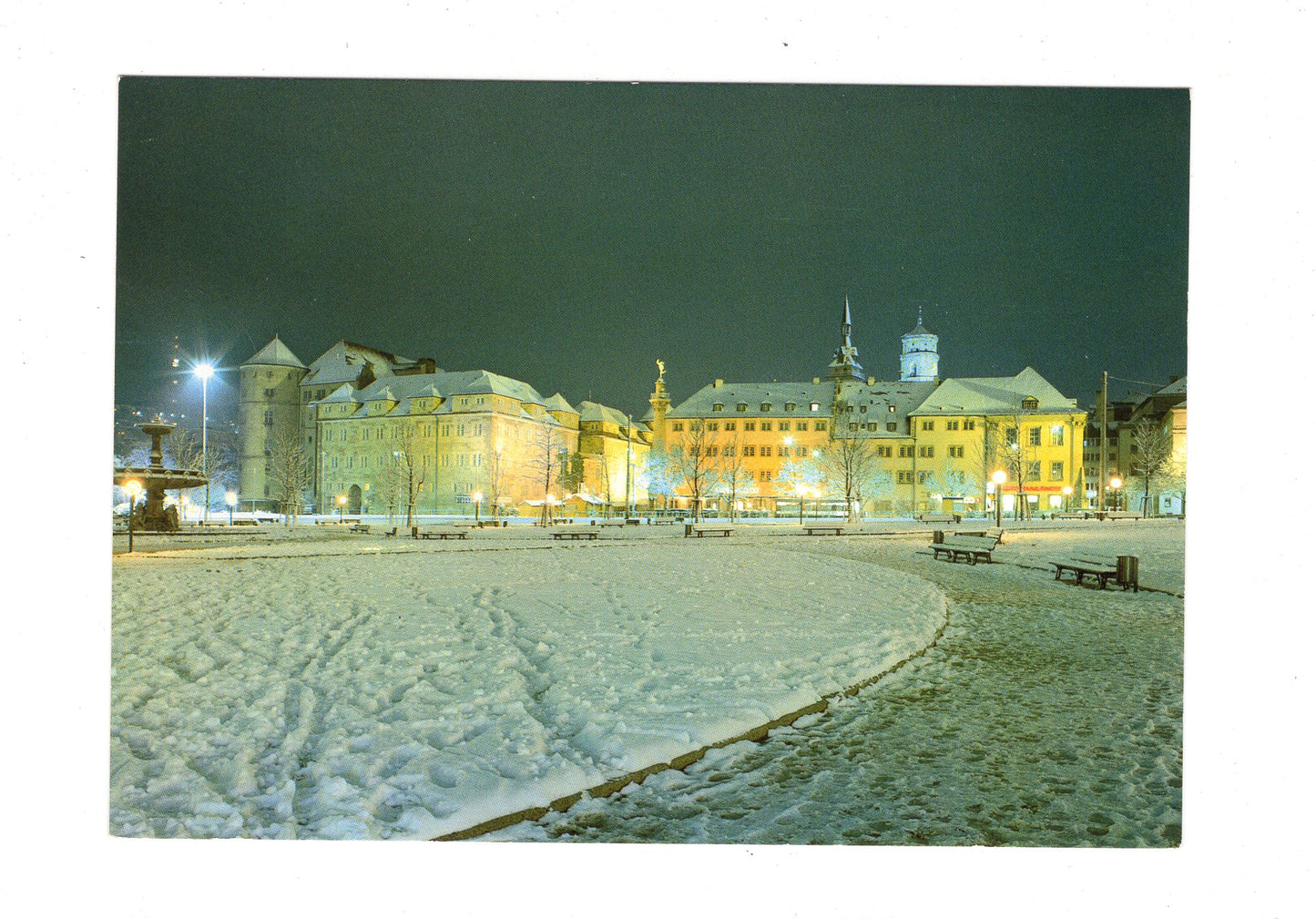 Ansichtskarte Stuttgart / Winterlicher Schlossplatz / I1-62