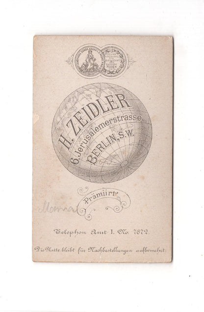 Fotografie Damenportrait - Berlin 1890er / CDV C1-13