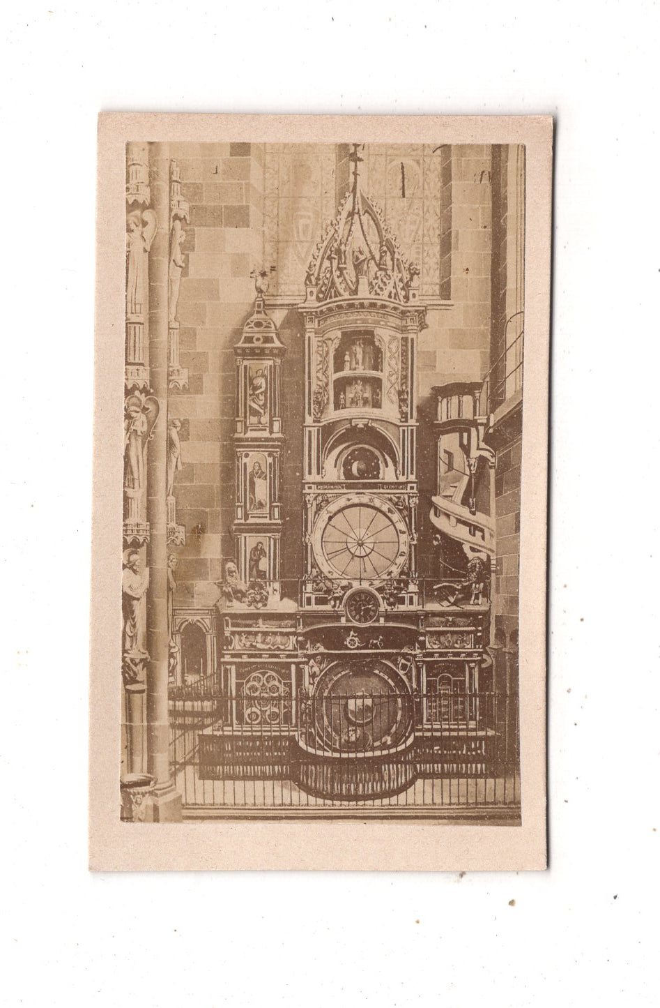 Fotografie Das Münster in Straßburg / Astronomische Uhr - 1870er