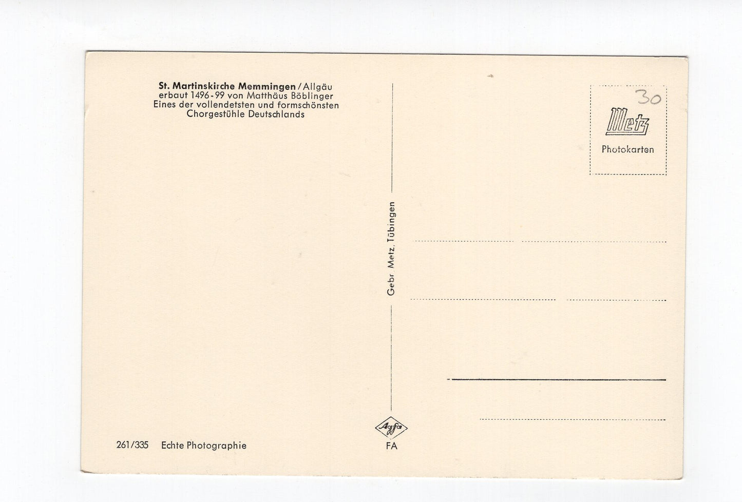 Ansichtskarte St. Martinskirche / Memmingen / Allgäu