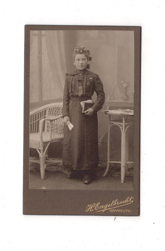 Fotografie Feines junges Mädchen - Bayreuth 1900er / CDV M1-36
