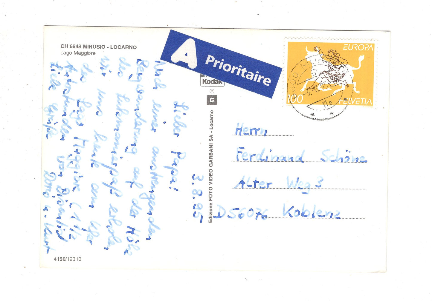 Ansichtskarte Minusio-Locarno / Lago Maggiore / Schweiz