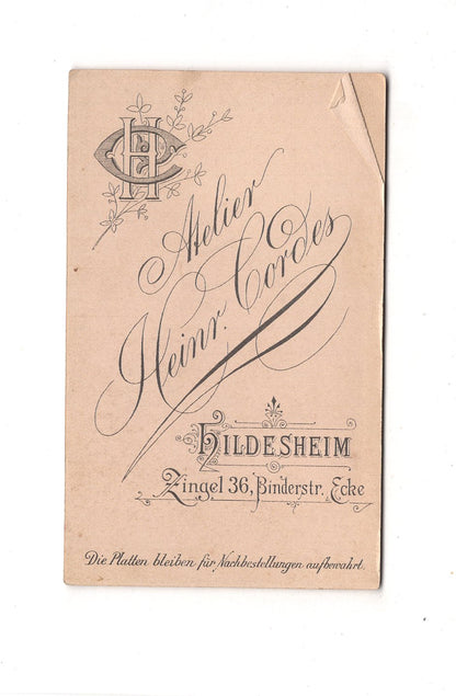 Fotografie Damenportrait - Hildesheim 1890er / CDV C1-13