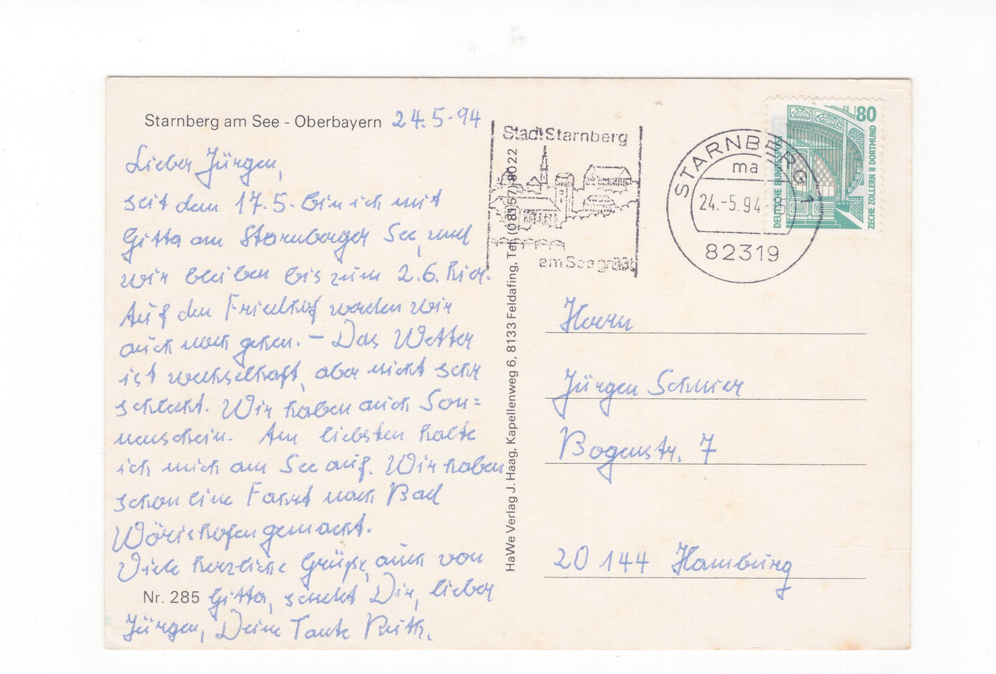 Ansichtskarte Starnberger See / Oberbayern