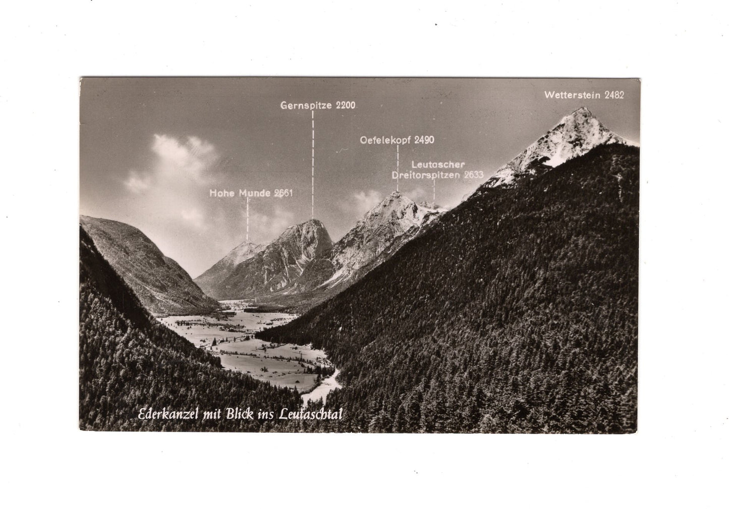 Ansichtskarte Ederkanzel mit Blick ins Leutaschtal