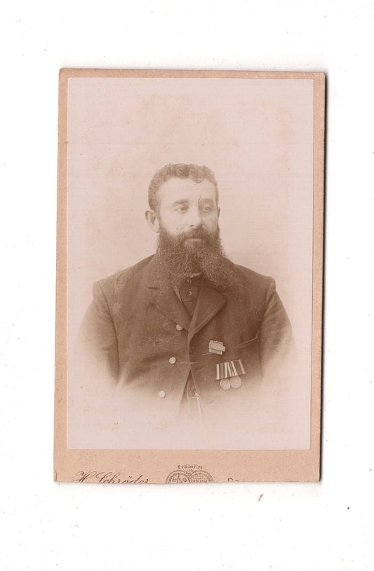 Fotografie Herrenportrait mit Orden - Oldenburg 1890er / CDV D1-16