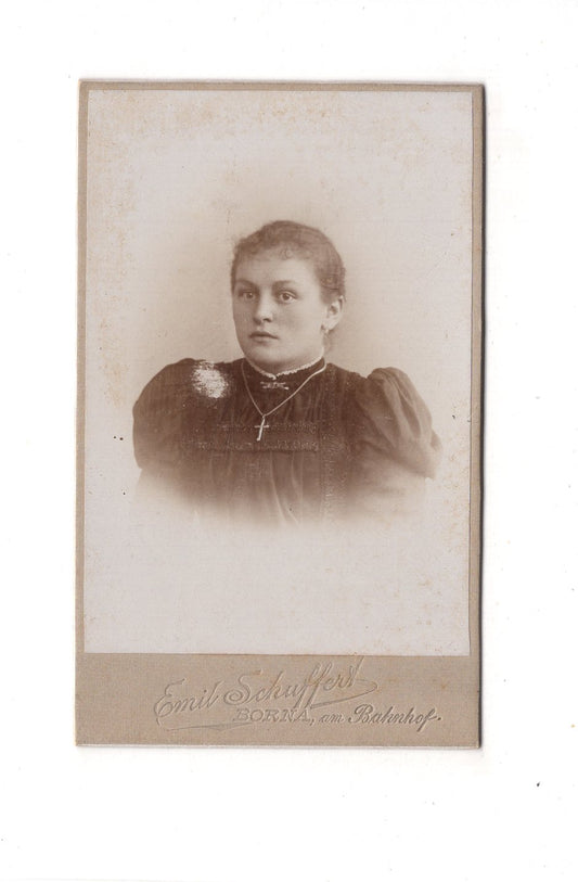 Fotografie Damenportrait - Borna 1900er / CDV C1-13