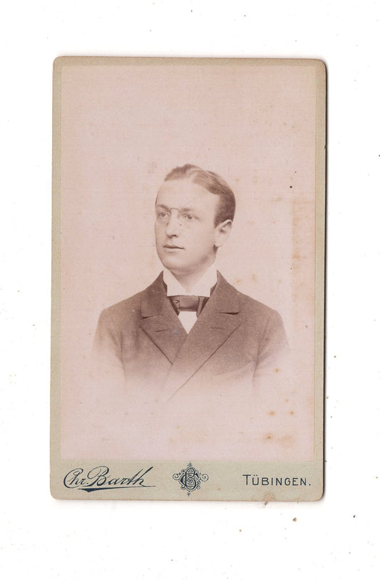 Fotografie Herrenportrait mit Widmung - Tübingen um 1890