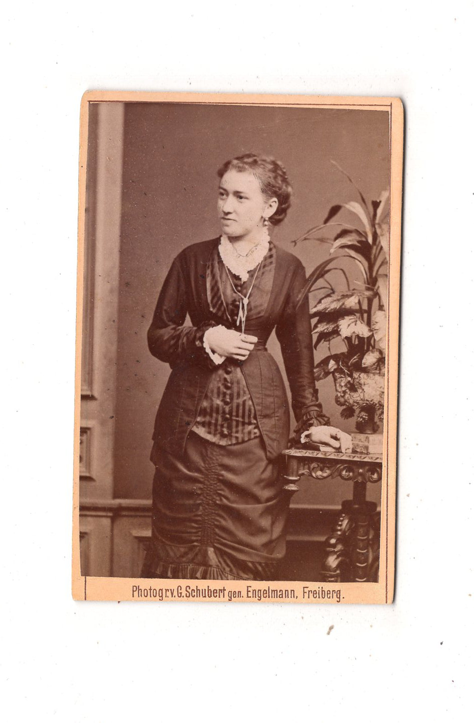 Fotografie Feine Dame - Freiberg 1870er / CDV L1-34
