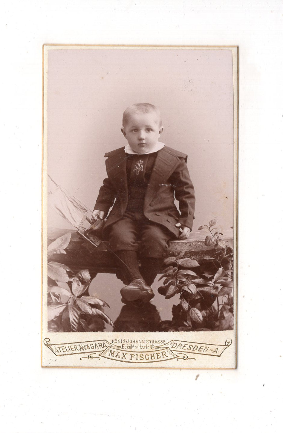 Fotografie Niedlicher kleiner Junge - Dresden 1890er / CDV M1-16