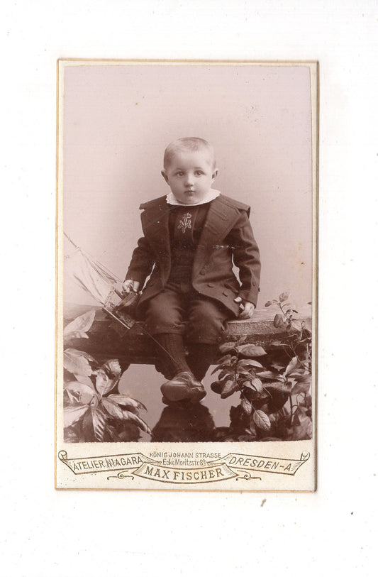 Fotografie Niedlicher kleiner Junge - Dresden 1890er / CDV M1-16