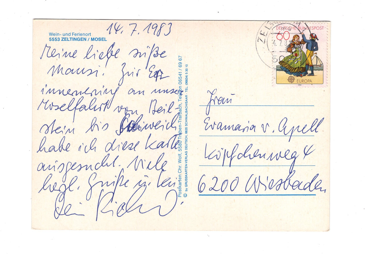 Ansichtskarte Zeltingen / Mosel