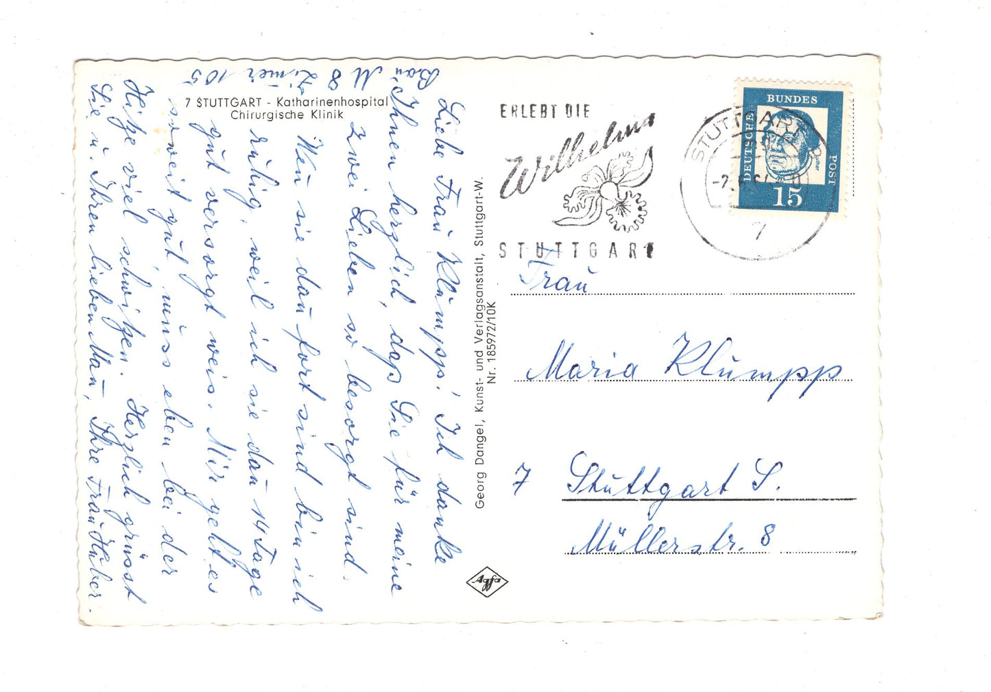 Ansichtskarte Stuttgart - Katharinenhospital / Chirugische Klinik / I1-62