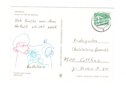 Ansichtskarte Waldheim / Rathaus am Platz der Befreiung