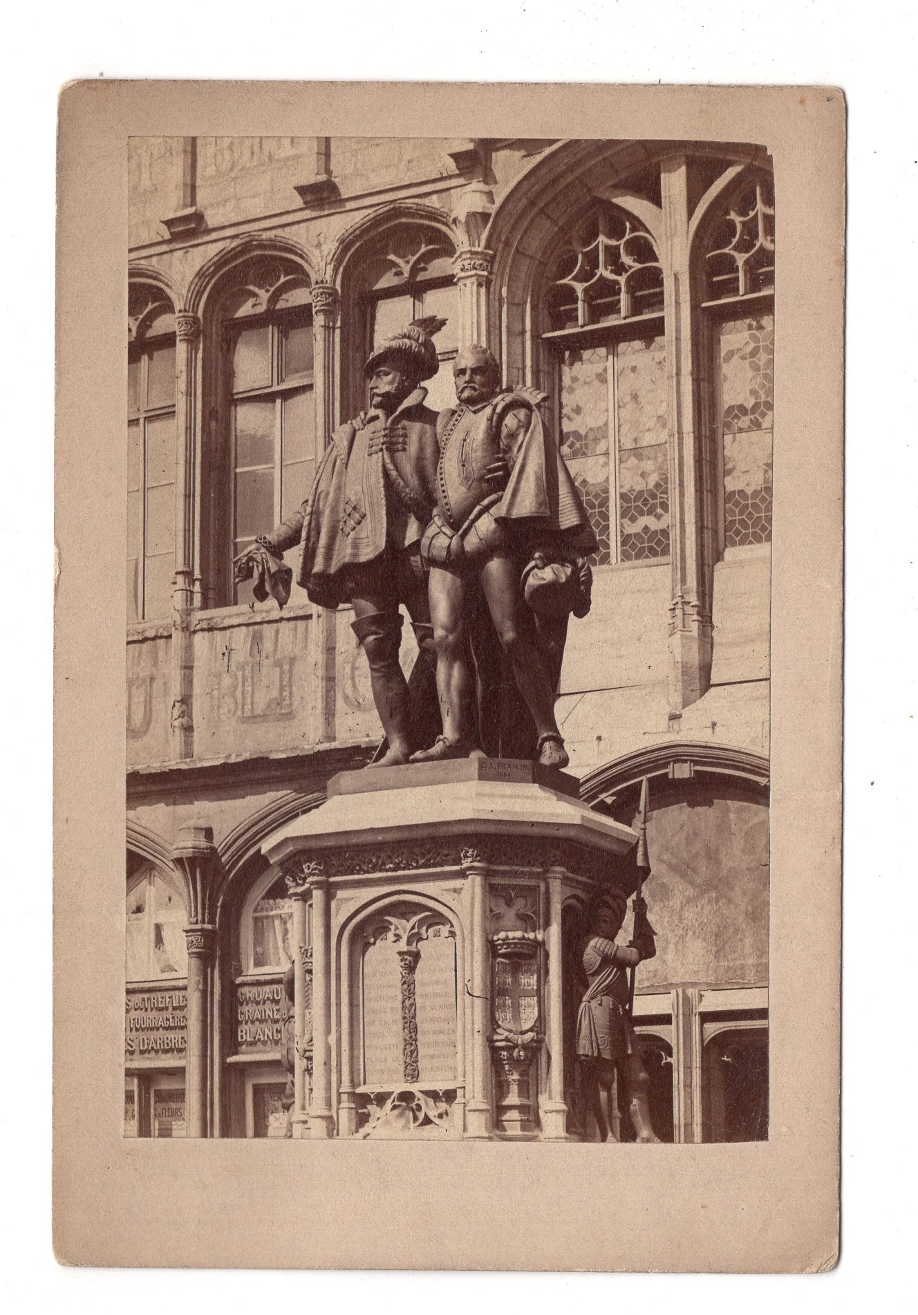 Fotografie Bruxelles Brüssel / Egmont & Hoorn Denkmal - 1870er / CAB V-20