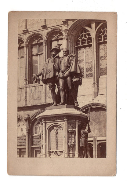 Fotografie Bruxelles Brüssel / Egmont & Hoorn Denkmal - 1870er / CAB V-20