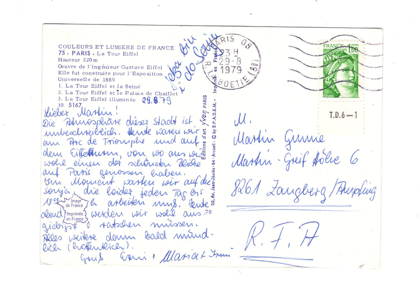 Ansichtskarte Paris / Eiffelturm / Frankreich