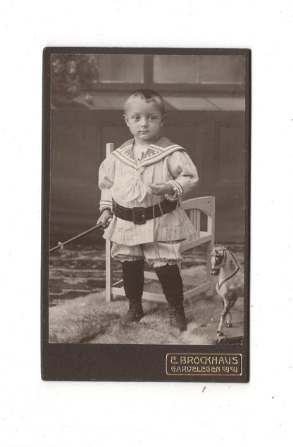 Fotografie Niedlicher kleiner Junge - Gardelegen um 1910 / CDV M1-16