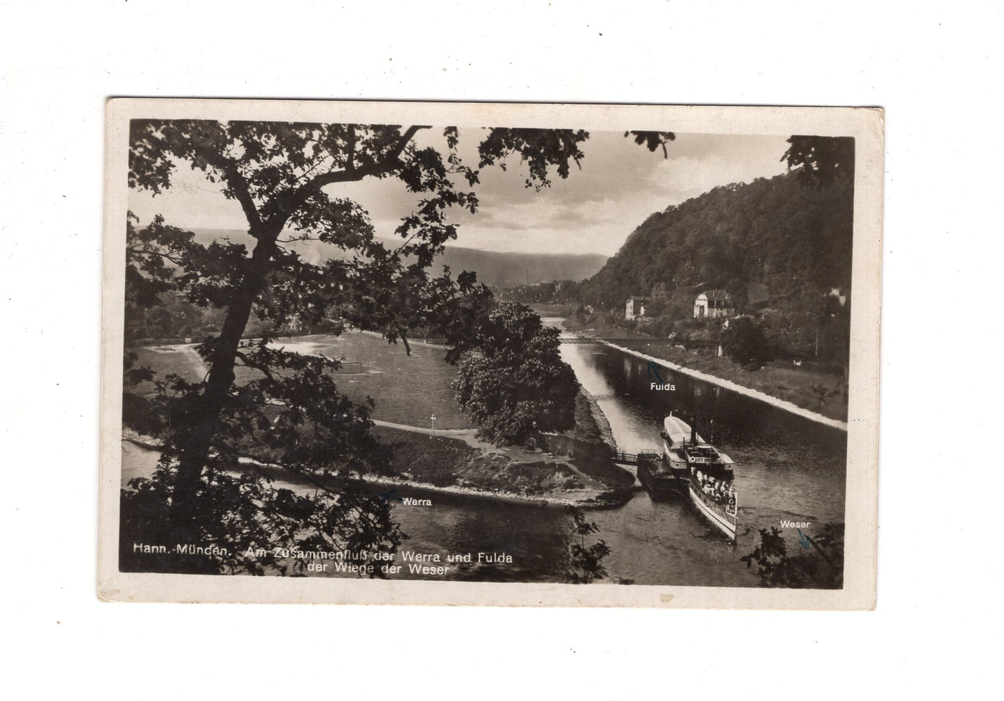 Ansichtskarte Hann. Münden / Zusammenfluss der Werra und Fulda / J1-58