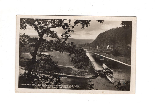 Ansichtskarte Hann. Münden / Zusammenfluss der Werra und Fulda / J1-58