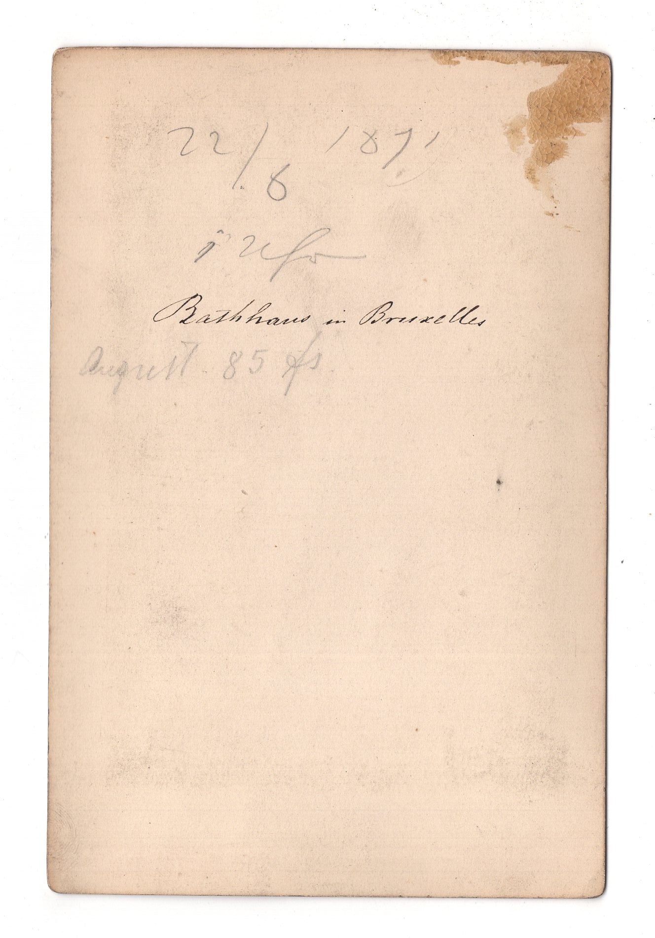 Fotografie Bruxelles Brüssel / Kongress-Säule - 1870er / CAB V-20