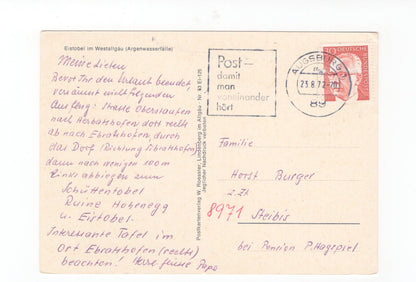 Ansichtskarte Eistobel im Westallgäu / Argenwasserfälle