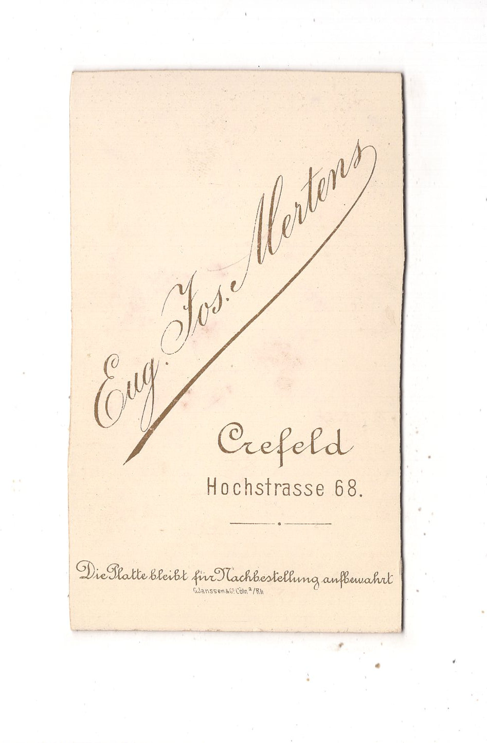 Fotografie Herrenportrait - Krefeld 1880er