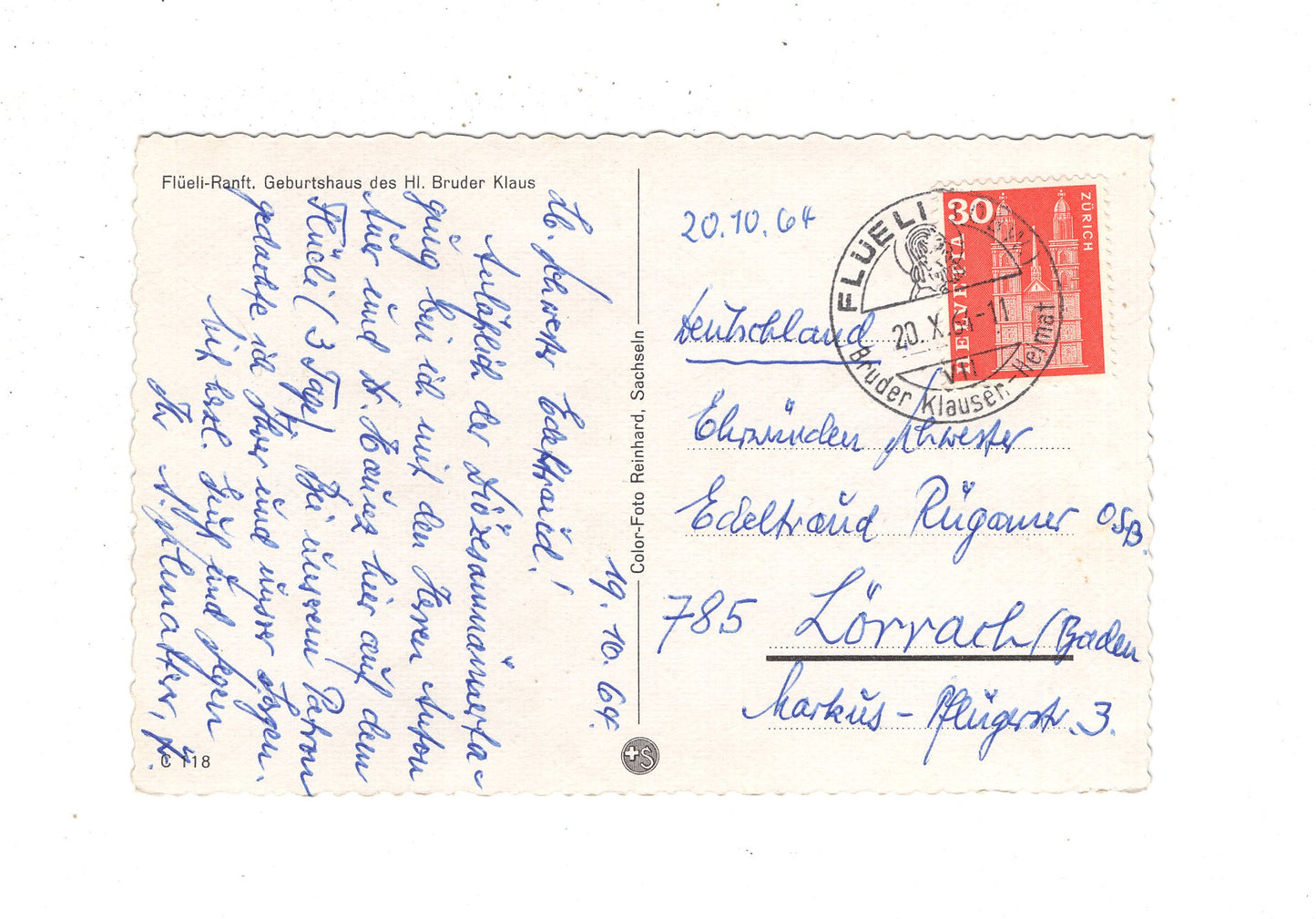 Ansichtskarte Flüeli-Ranft / Geburtshaus des Hl. Bruder Klaus / Schweiz