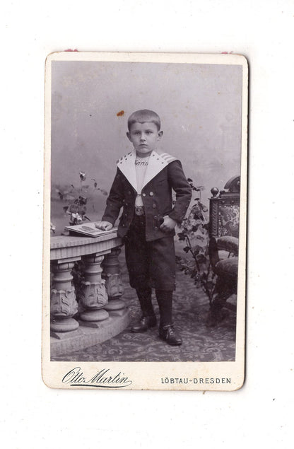 Fotografie Niedlicher kleiner Junge - Löbtau-Dresden 1890er / CDV M1-17