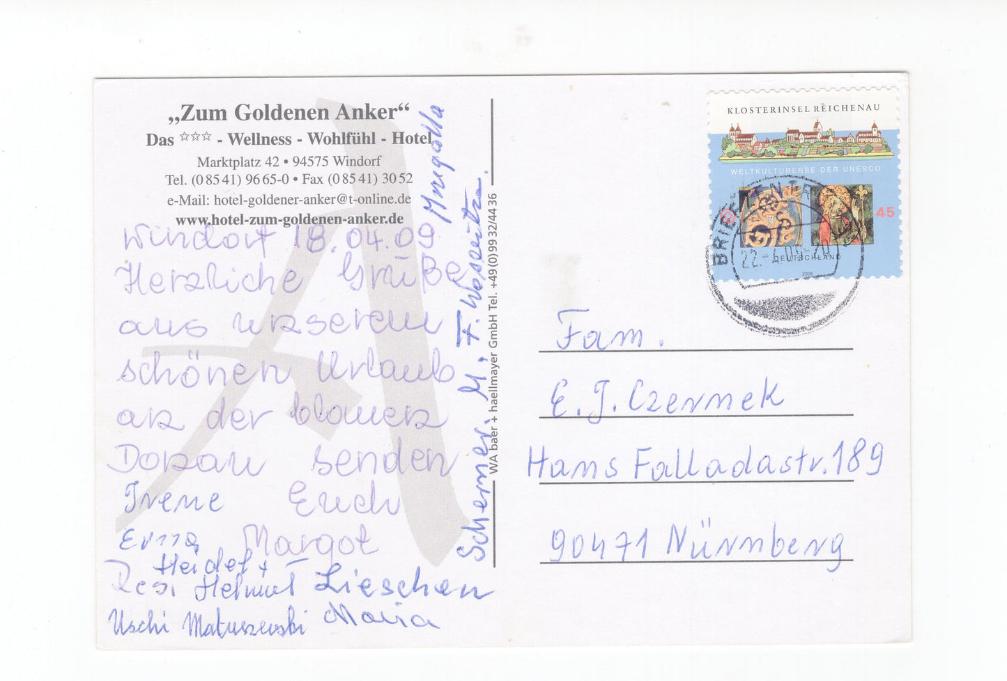 Ansichtskarte Hotel Zum Goldenen Anker / Windorf