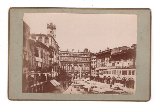 Fotografie Verona / Piazza del Erbe / Italien - 1870er / CAB V-20
