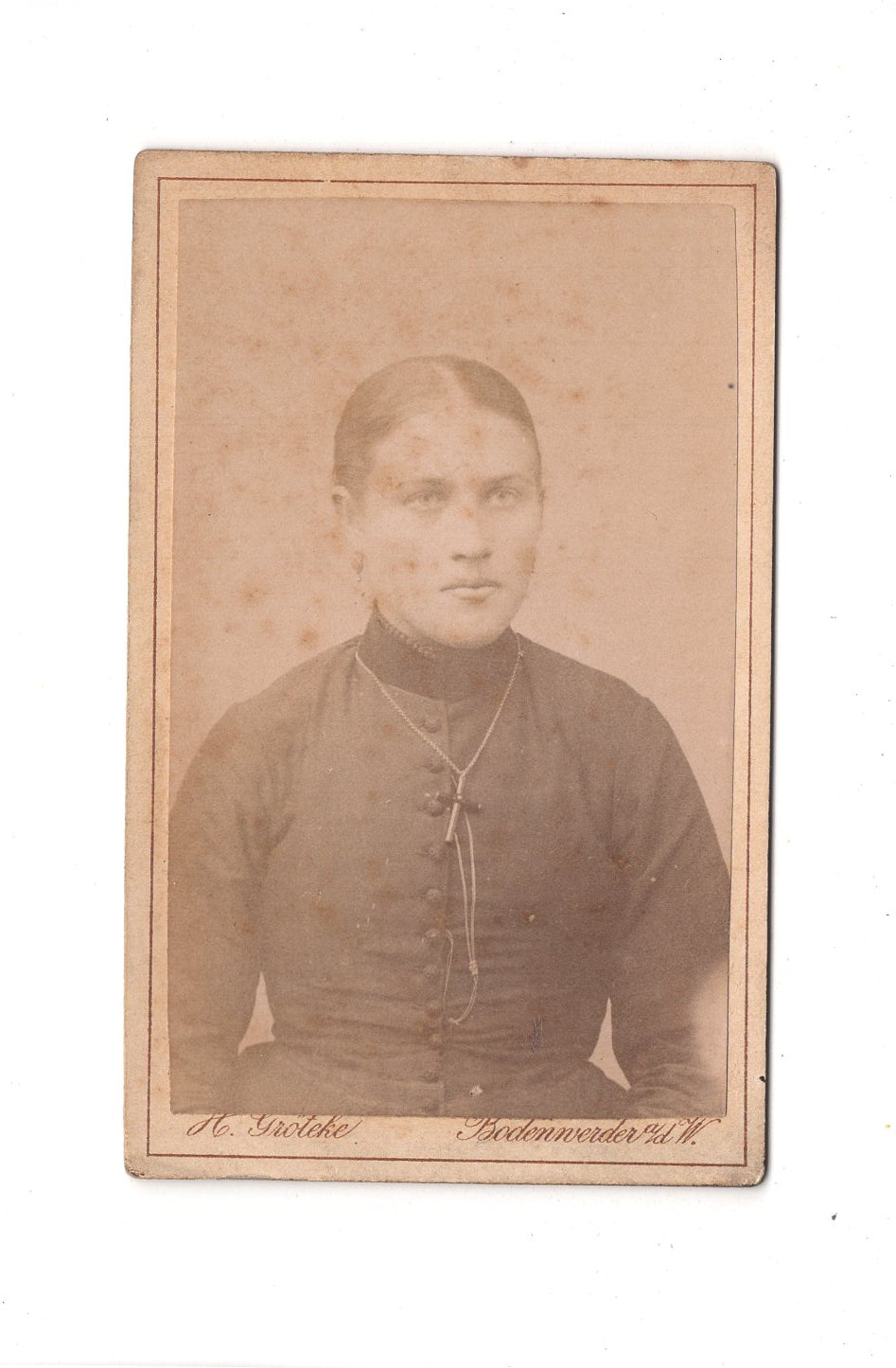 Fotografie Damenportrait - Bodenwerder an der Weser 1880er / CDV C1-14