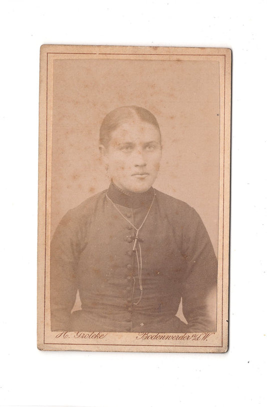 Fotografie Damenportrait - Bodenwerder an der Weser 1880er / CDV C1-14