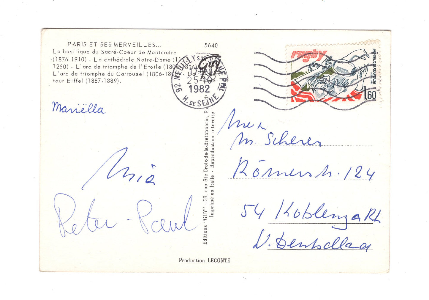 Ansichtskarte Paris / Frankreich