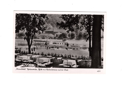 Ansichtskarte Strandhotel "Zur Weser" Bodenwerder / Blick von der Gartenterrasse