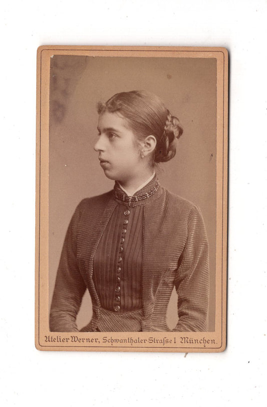 Fotografie Feines junges Mädchen - München 1880er / CDV M1-37