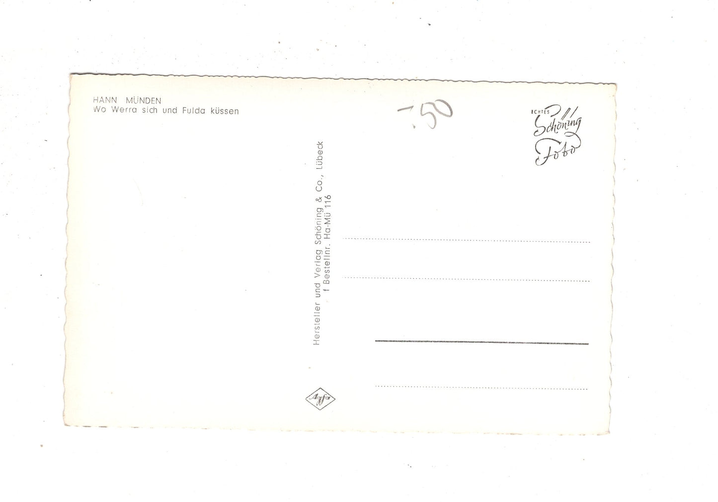 Ansichtskarte Hann. Münden / Wo Werra und Fulda sich küssen / J1-58