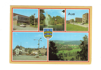 Ansichtskarte Aue / Sporthalle / Stadtteich +++