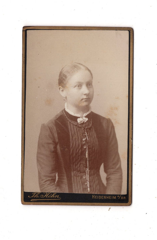 Fotografie Feines junges Mädchen - Heidenheim 1880er / CDV M1-37