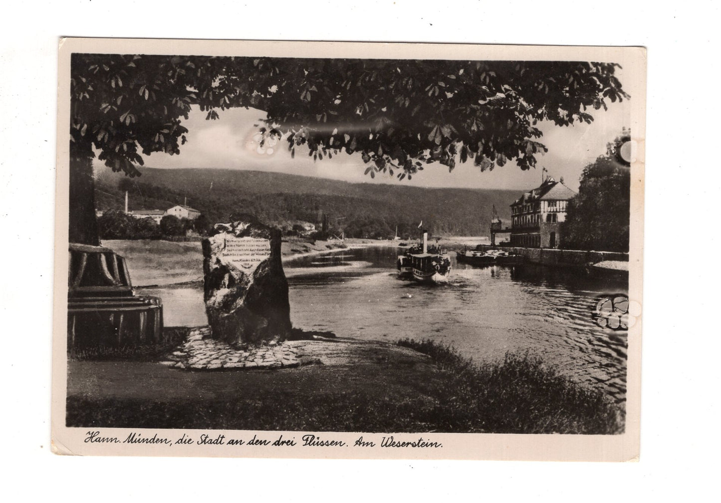 Ansichtskarte Hann. Münden / Am Weserstein / J1-58