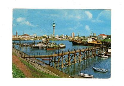 Ansichtskarte Bremerhaven / Geestemündung und Radarturm