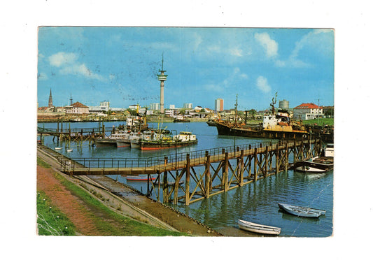 Ansichtskarte Bremerhaven / Geestemündung und Radarturm