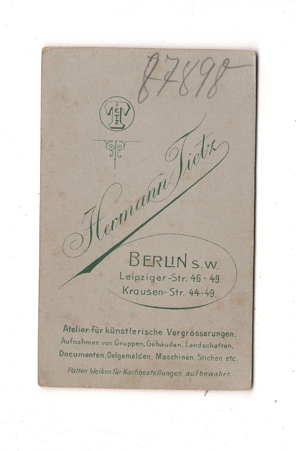 Fotografie Niedlicher kleiner Junge - Berlin um 1900 / CDV M1-17