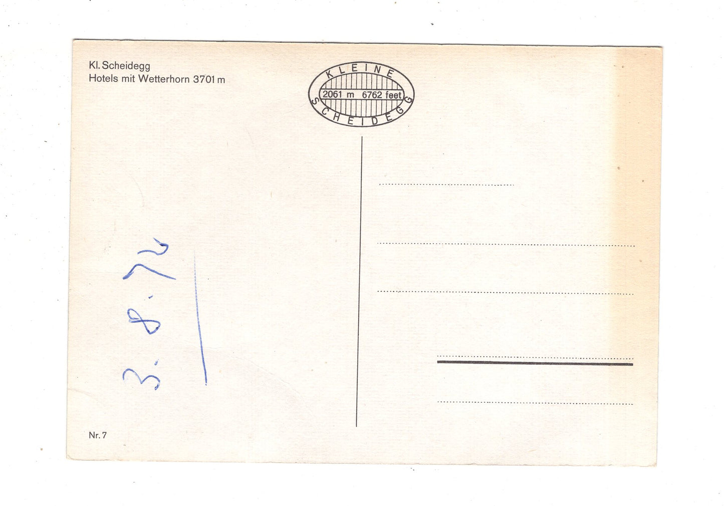 Ansichtskarte Kleine Scheidegg / Hotels mit Wetterhorn / Schweiz