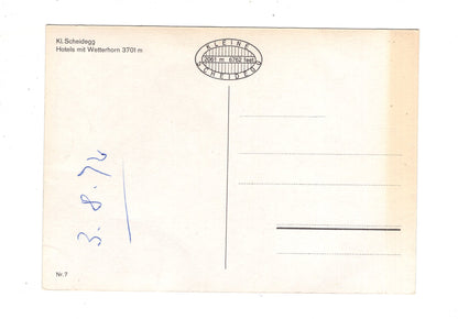 Ansichtskarte Kleine Scheidegg / Hotels mit Wetterhorn / Schweiz
